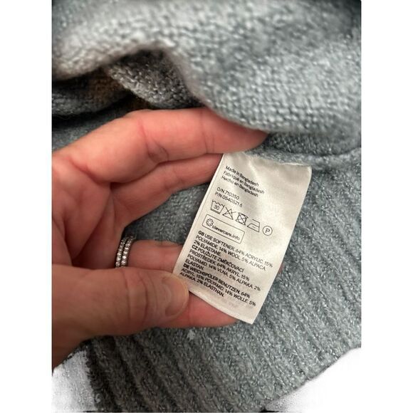 H&M LOGG Womens Sweater Crew Neck Long Sleeve Side Tie Blue Size M missing one r - Picture 8 of 12